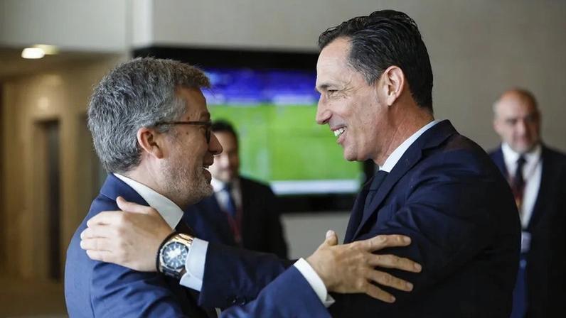 Pedro Proença recebe Carlos Moedas na Cidade do Futebol