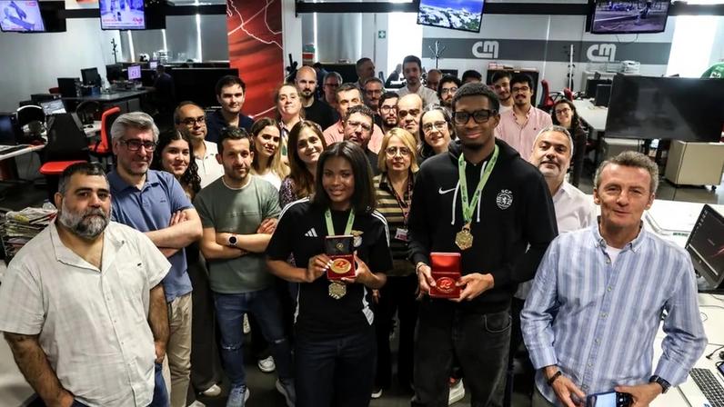 Agate de Sousa e Gerson Baldé na redação de Record