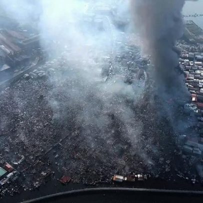 Mil casas ardem numa povoação da ilha do Bornéu