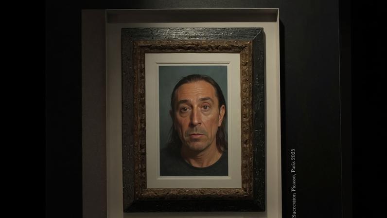 A tela «Tête de femme», de Pablo Picasso, pintado em 1941, é exposta antes do sorteio da tômbola na leiloeira Christie's, em Paris.