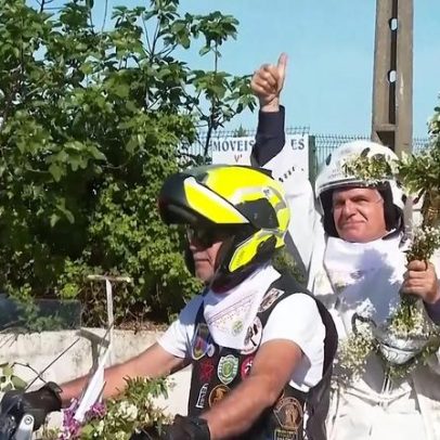 Motociclistas juntam-se ao padre Avelino na bênção pascal em Portugal