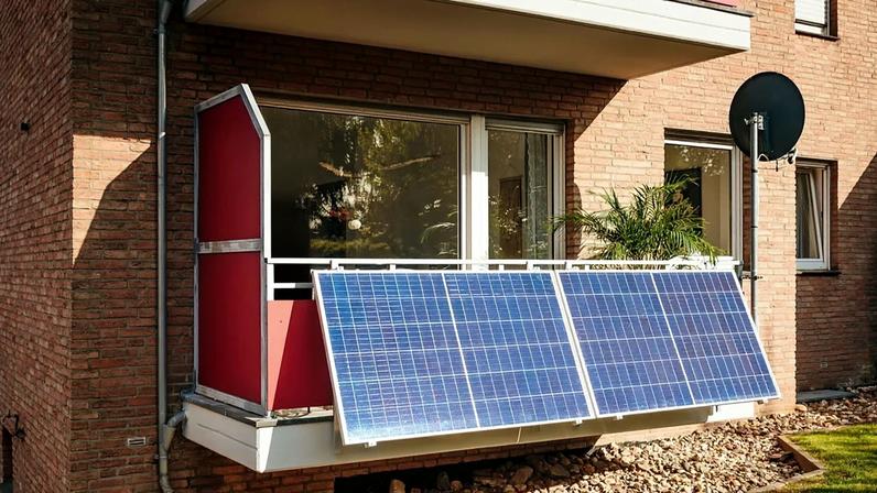 Painéis solares plug-in numa varanda na Alemanha