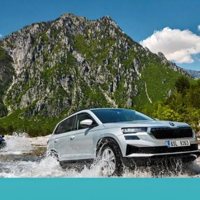 Škoda testa 4x4 pelas curvas da Albânia