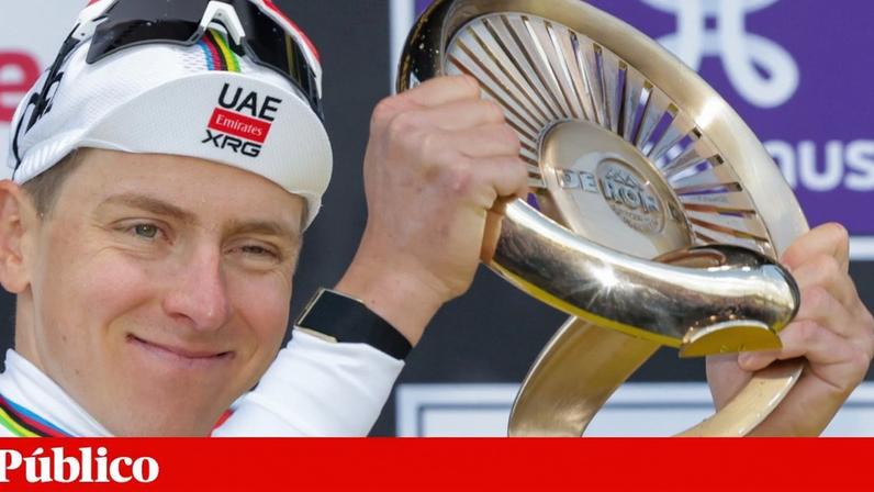 Triunfo na Volta à Flandres deixa Pogacar a sete Monumentos de Merckx