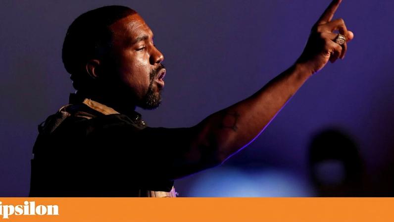 Kanye West num comício em que tentou lançar a sua candidatura à presidência dos EUA