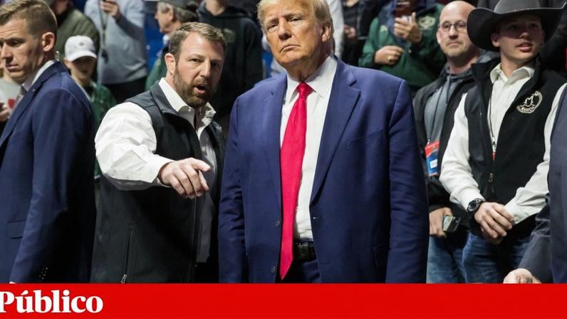 O novo secretário da Segurança Interna dos EUA, Markwayne Mullin, com Donald Trump, em 2023, quando ainda era Senador pelo Estado de Oklahoma