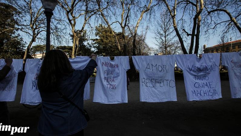 Protesto no Porto contra a violência contra as mulheres, em 2019