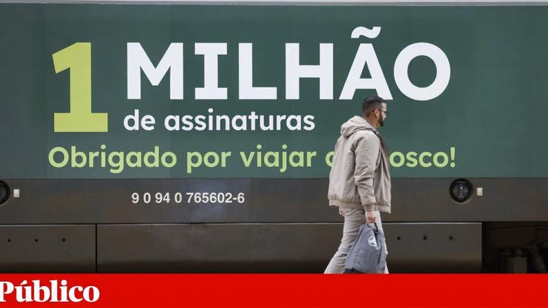 Publicidade do Governo para registar a marca de assinaturas do passe ferroviário verde