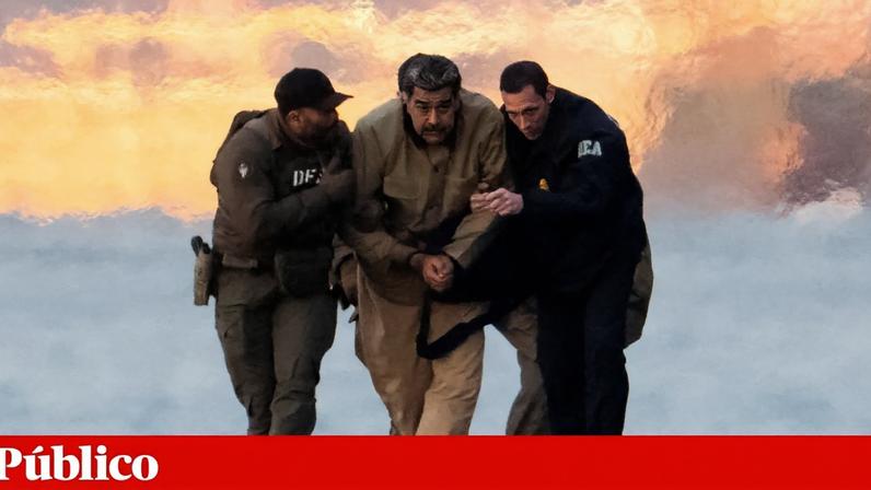 Maduro escoltado por agentes na chegada a Nova Iorque