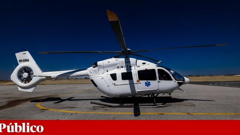 Helicóptero do Instituto Nacional de Emergência Médica (INEM), operado pela empresa Gulf Med, a partir de Évora