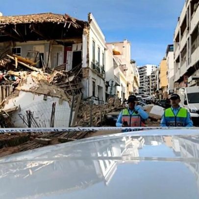 Queda de fachada de edifício em obras em Faro deixa dois feridos