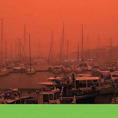 Poeiras do Saara tingem o céu de Creta enquanto a Grécia enfrenta cheias