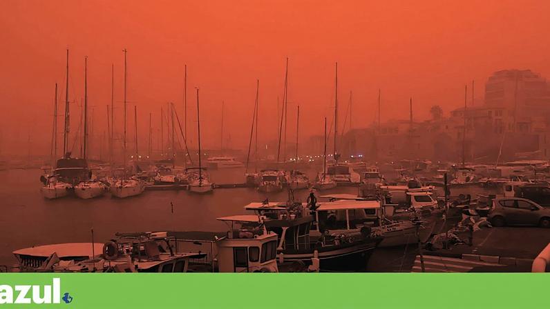 Poeiras do Saara tingem o céu de Creta enquanto a Grécia enfrenta cheias
