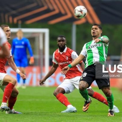 Braga e Betis empatam 1-1 na Liga Europa