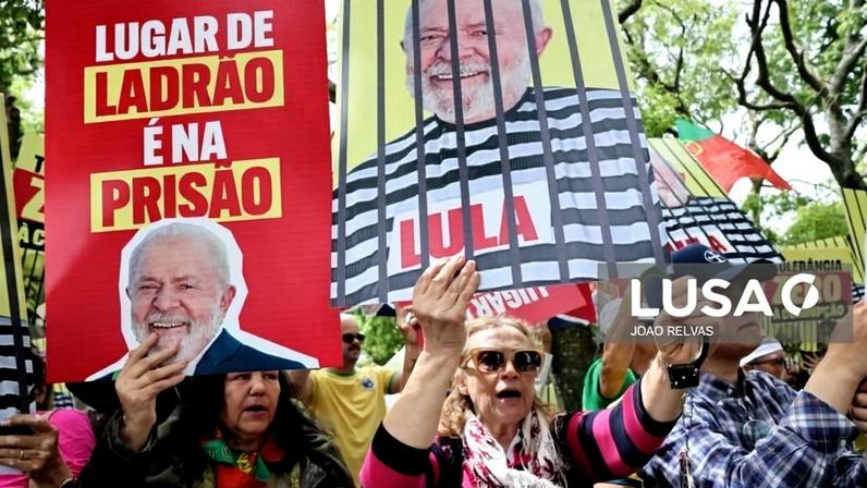 Concentrações de apoio e contra Lula da Silva em frente ao Palácio de Belém