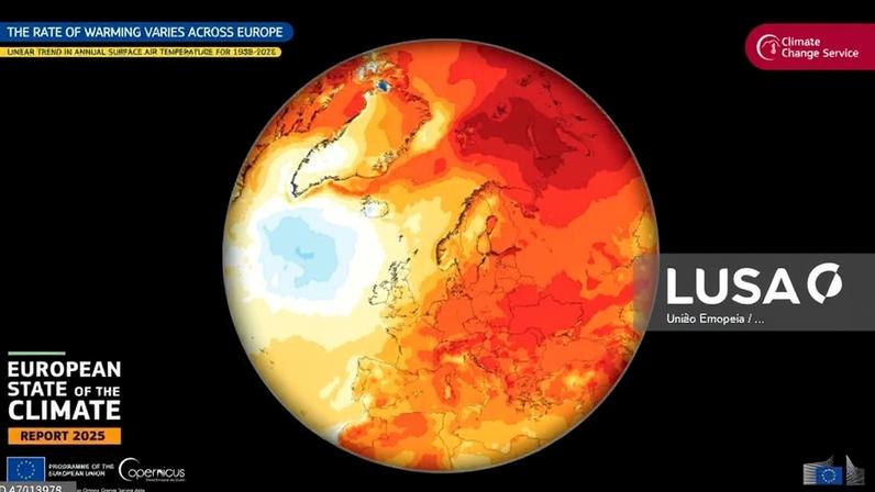 Calor em terra e mar caracteriza o estado do clima europeu em 2025