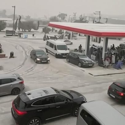 Granizo cobre Marraquexe de branco