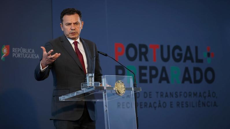 O primeiro-ministro, Luís Montenegro, intervém durante a cerimónia de apresentação do PTRR