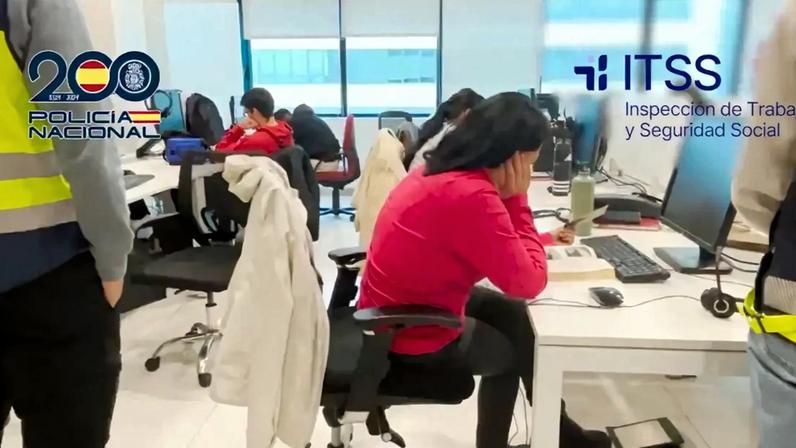 Sete detidos por exploração laboral em call center na Espanha