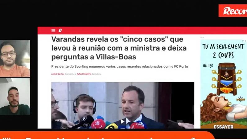 Varandas e Villas-Boas sem tréguas; Prestianni quebra silêncio após polémica