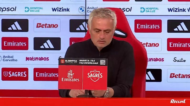 Mourinho: jogo tinha tudo para acabar com números diferentes
