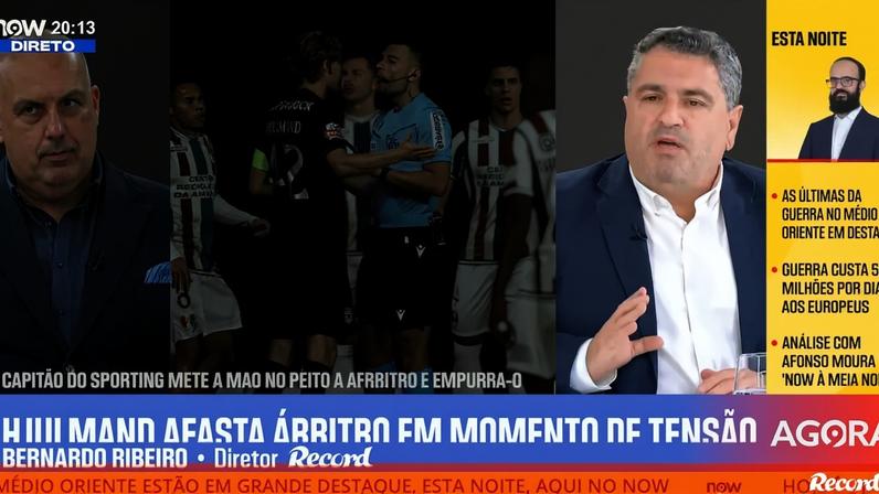 Lance de Hjulmand: árbitro próximo, mão no peito e Mourinho pode aproveitar