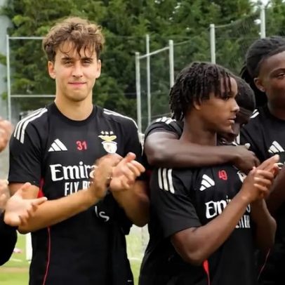 Benfica Júnior recebe mensagem especial antes das meias-finais da Youth League