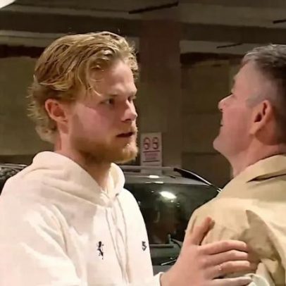 CMTV mostra Hjulmand a conversar com o agente no estádio do Arsenal