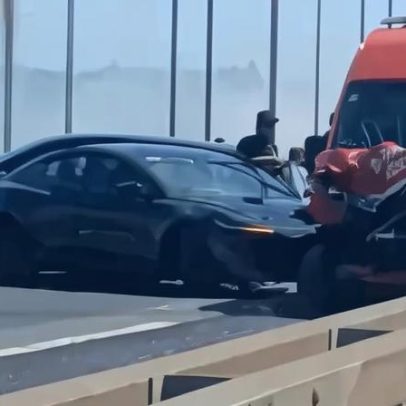 Imagens mostram acidente que cortou Ponte 25 de Abril no sentido Almada-Lisboa