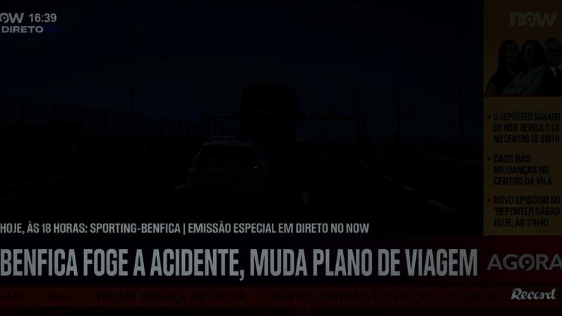 Acidente na Ponte 25 de Abril obriga a reajuste na deslocação do Benfica para o palco do dérbi