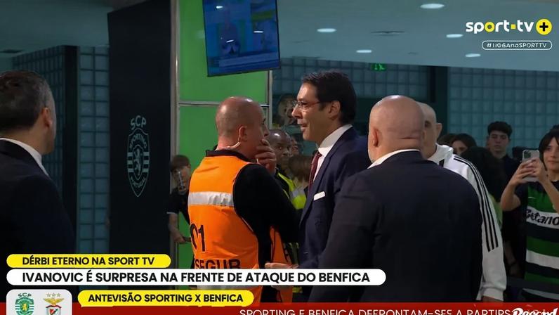 Rui Costa desagradado na chegada à Alvalade acabou a tirar satisfações com um segurança