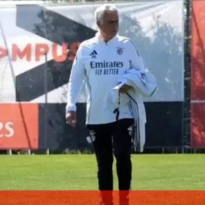 Duas surpresas às ordens de Mourinho: imagens do treino do Benfica