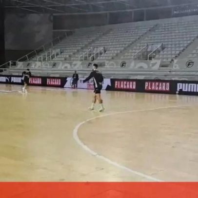 Imagens do treino do Sporting antes da meia-final da Taça de Portugal de futsal
