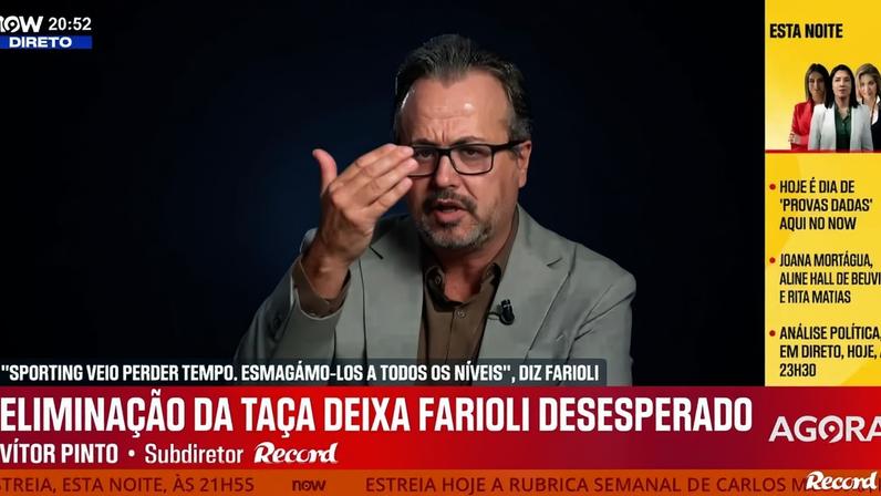 Vítor Pinto: «O Sr. Farioli tem de chorar menos como chorou no Ajax»