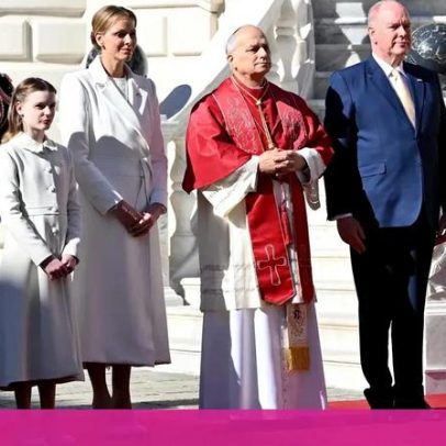 Princesa Charlene veste-se de branco para receber o Papa