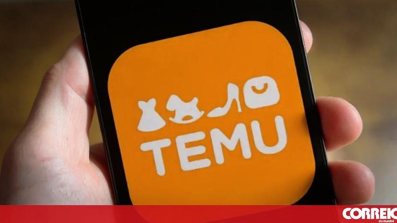 Logótipo da aplicação Temu num smartphone