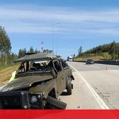 Dois militares feridos num capotamento na A13, em Tomar