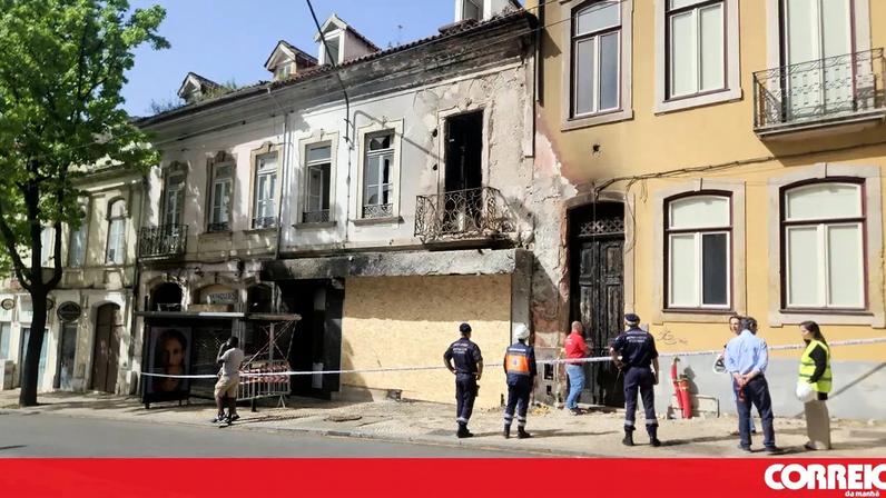 Vistoria técnica ao prédio afetado pelo despiste mortal em Coimbra
