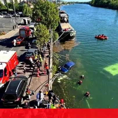 Autocarro com passageiros cai no Sena, França, após perda de controlo