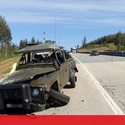 Dois militares feridos em capotamento na A13, Tomar