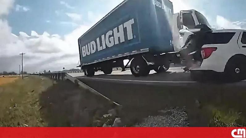 Homem rouba camião de cerveja e embate com patrulha após perseguição nos EUA