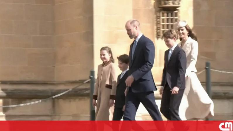 Rei Charles III e família assistem à missa de Páscoa em Windsor
