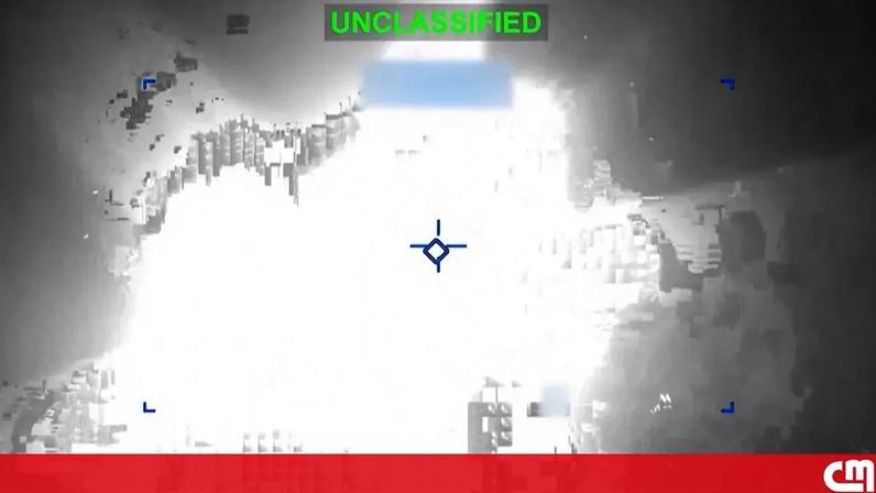 Imagem do drone iraniano sendo abatido
