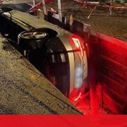 Condutora não viu obras na estrada e carro caiu em buraco em Albergaria-a-Velha