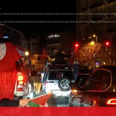 Viaturas protestam em Istambul contra ações militares dos EUA e de Israel