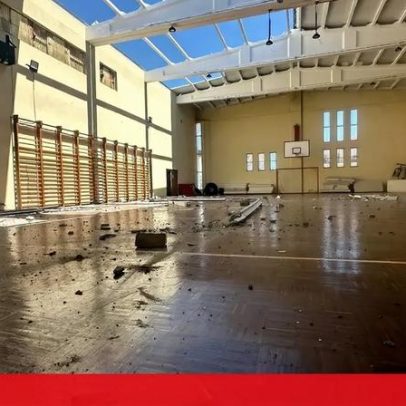 Vento forte arranca telhado do quartel dos Bombeiros de São Brás de Alportel