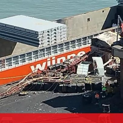 Queda de grua no Porto de Lisboa deixa um ferido