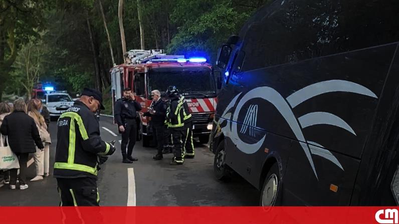 Autocarro com vinte passageiros despista-se em Braga