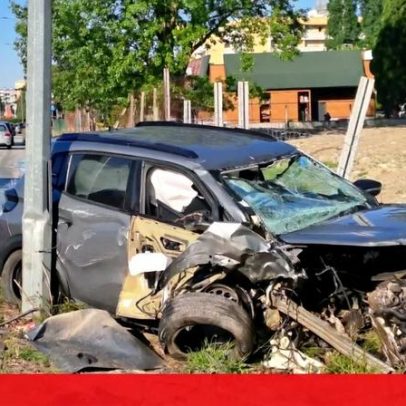 Despiste aparatoso deixa um ferido e corta circulação na variante do Fojo