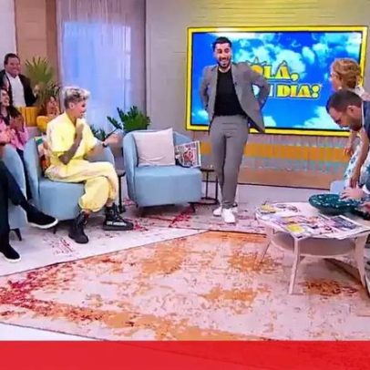 Comentador Léo Caeiro faz cambalhota em direto